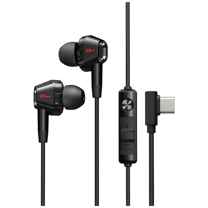 EDIFIER HECATE Dual-Driver In-Ear HiFi Wired Earphones Type-C Gaming Earbuds Headset Compatible with Huawei Oppo Xiaomi Apple Black