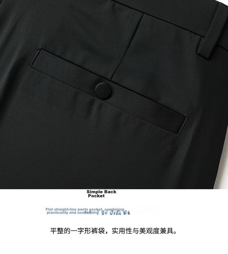 PLAYBOY Men's Ice Silk Breathable Business Suit Pants Straight-leg Wrinkle-free Stretch Summer Thin Trousers 15