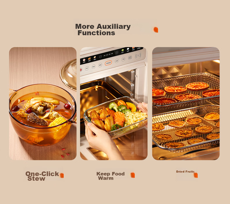 SUPOR Home Multi-Function 15L Air Fryer Oven Potato Maker, Hot Air Circulation with Independent Upper And Lower Temperature Control, Low-Fat Baking with Built-In Light OJ15AK811 17
