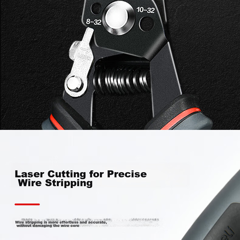 Deli Four-In Automatic Wire Stripper, 7.5 Inch, Labor-Saving, Multifunctional Electrician Pliers, Automatic 7