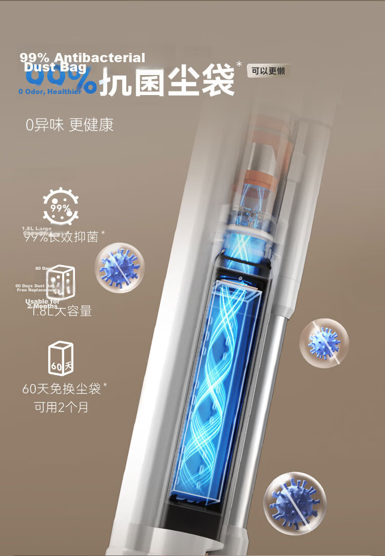 JD Original Corded Vacuum Cleaner, 20Kpa High Suction Power, Handheld And Stick Dual-Use for Carpets, Pet Hair Removal, Dust Cleaning, Whole House Cleaning, V0lite 9