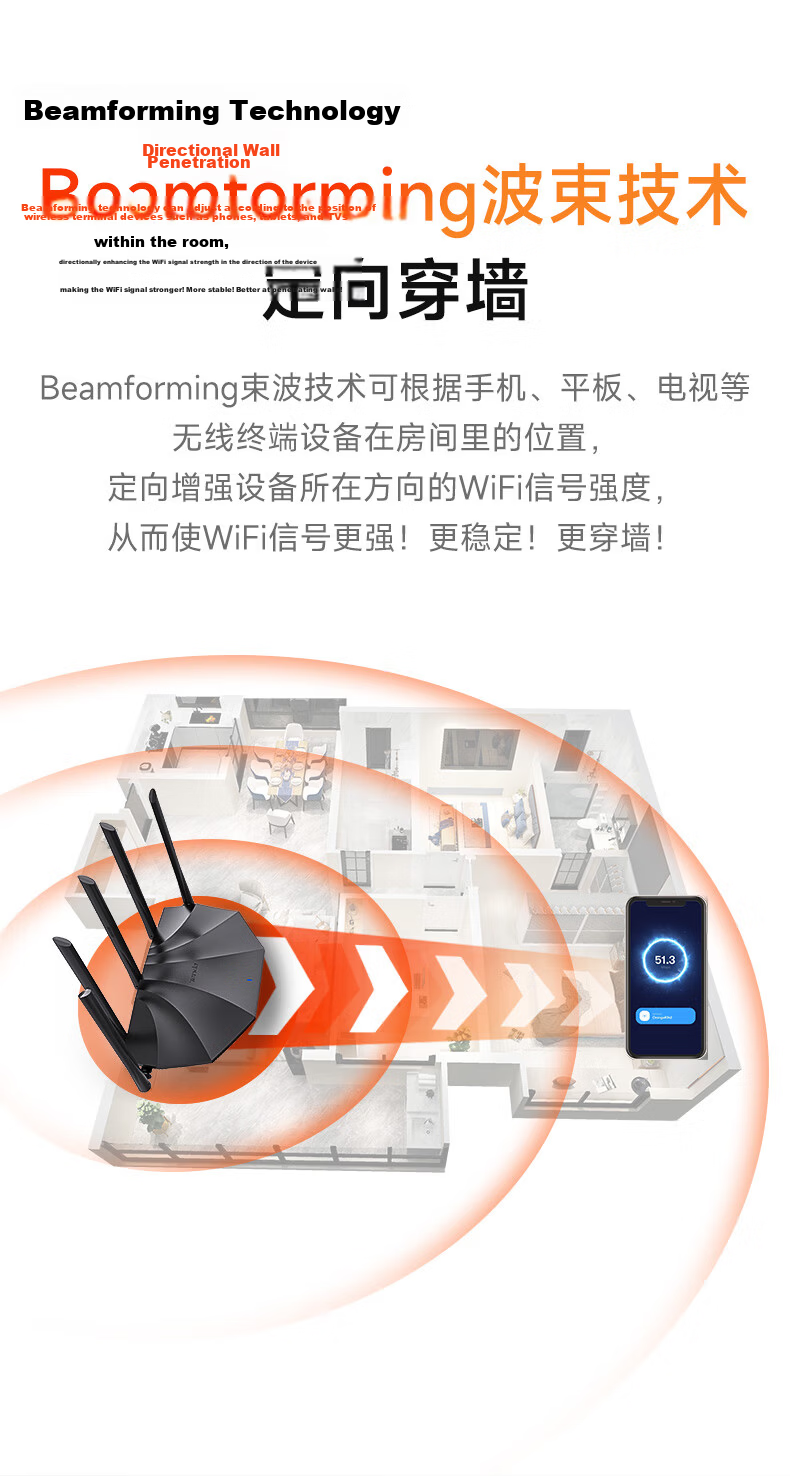 Tenda Router WiFi 7 [Yunxiao BE5100], Gigabit Wall-Penetrating King, Signal Amplifier, Enhanced Wireless, Ultra-Strong 2.5G Network Port, Home Gaming, Floor-Standing BE6L Pro 9