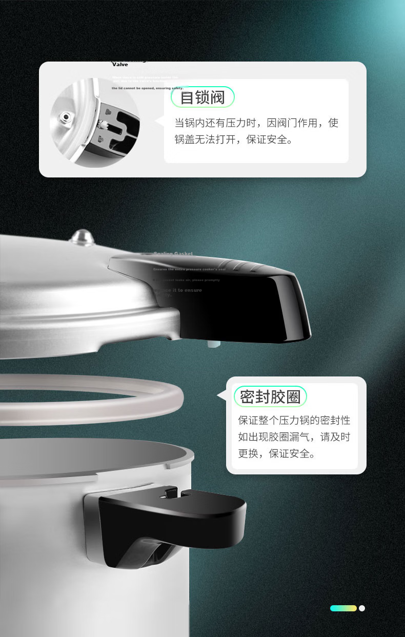 Double Happiness Commercial High-Pressure Cooker Large Capacity Gas and Induction Cooker Compatible Explosion-Proof Household Double-Handle Pressure Cooker 28CM/11L 6