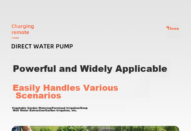 Milade Rechargeable Submersible Pump Wireless Remote Control Water Pump Agricultural Smart Irrigation 12V Lithium Battery DC Water Pump 15