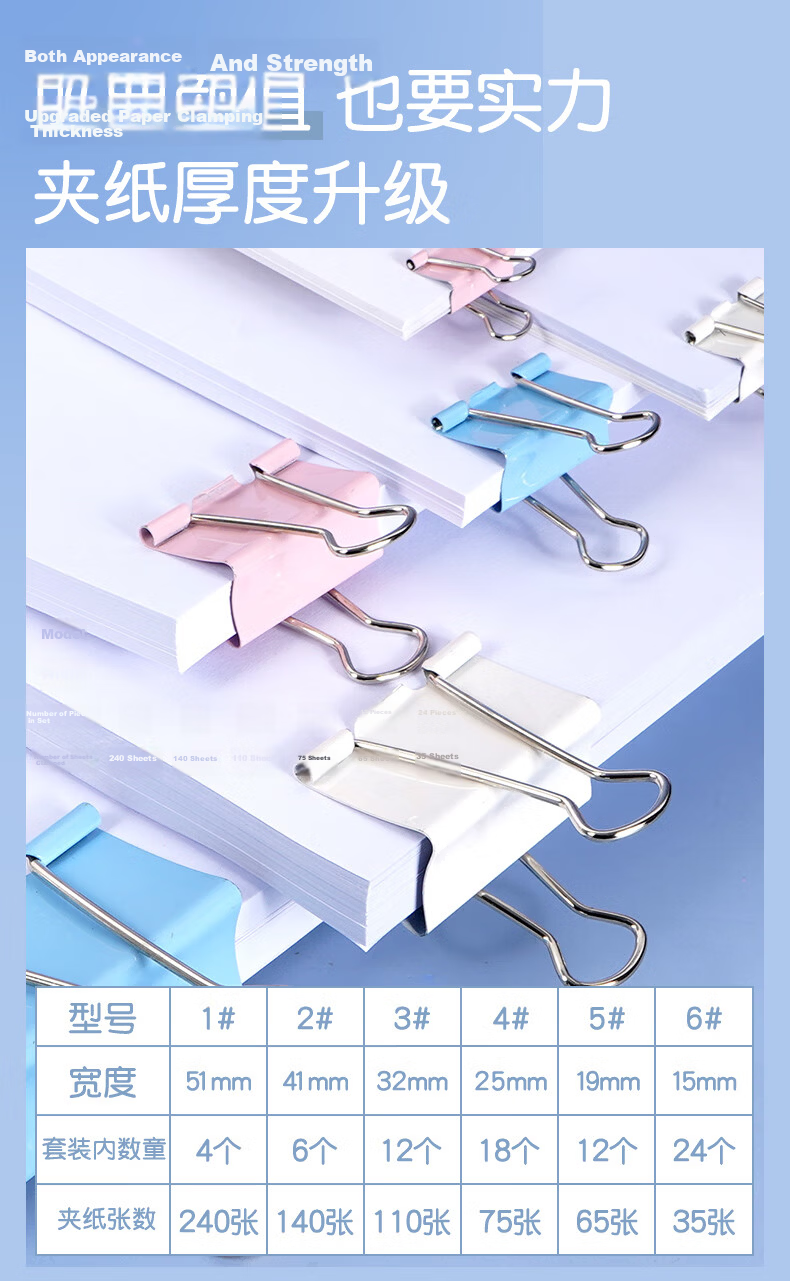 SIMAA 12 Pieces of 51mm Colorful Long Tail Clips Binder Clips, Metal Binder Clips for Documents And Office Supplies, Stationery, 12 Pieces/tube 19880 3