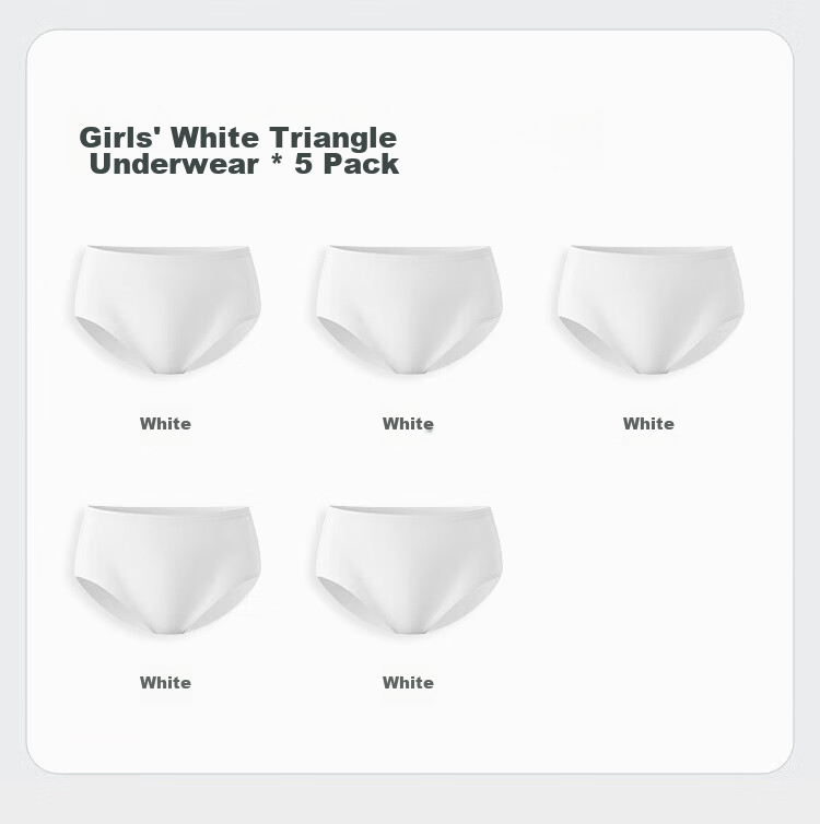 Briars Children's Disposable Underwear, Girls' Pure Cotton Triangle Panties, Sterile Class A, Travel-Friendly, Portable, No-Wash, Daily Disposable, 5-Pack 17