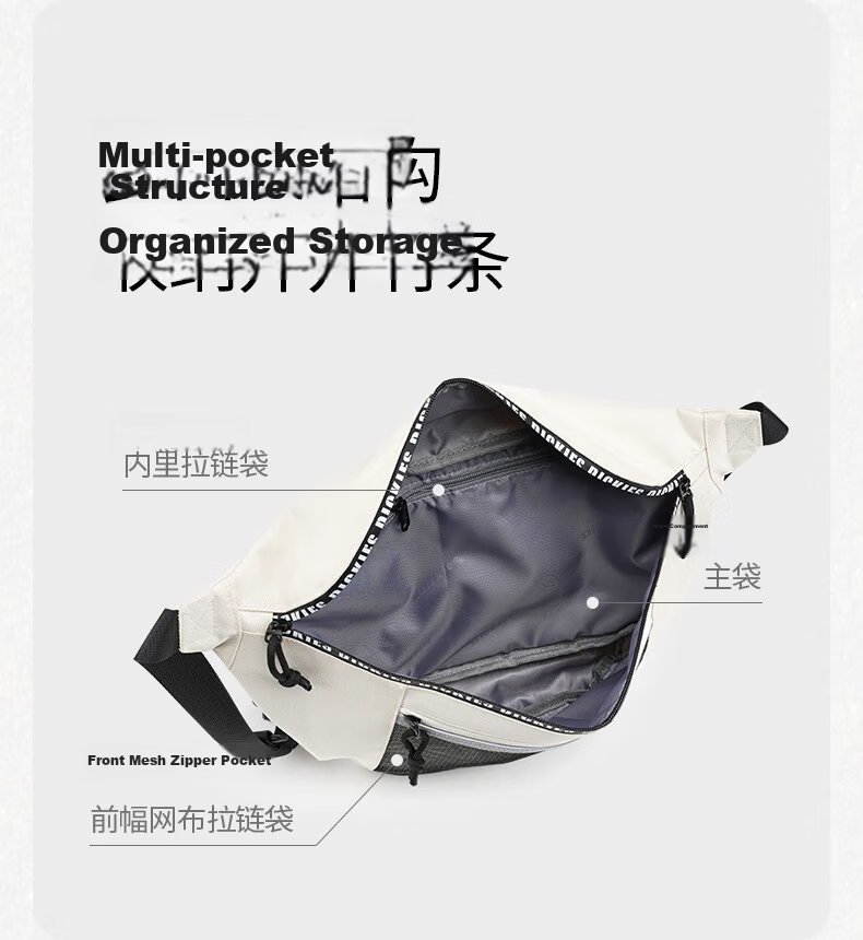 Dickies Crossbody Bag Large Capacity Men's Multi-Compartment Chest Bag DK New Style Lightweight Cycling Waist Pack Hiking Sports Travel Bag 8