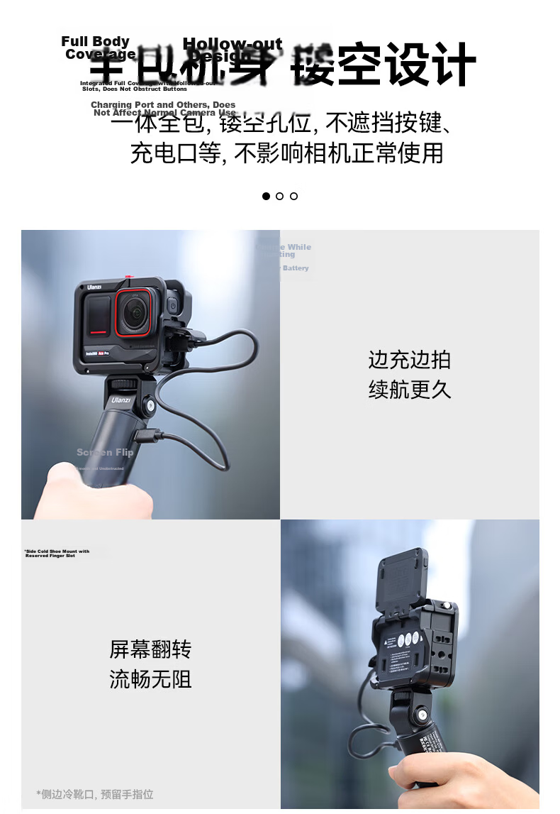 Ulanzi MT98 Pocket Foldable Invisible Selfie Stick for Insta360 X5 X4 X3 YI 360 Osmo Pocket 4 4P 3 Panoramic Camera Telescopic Extension Rod 3