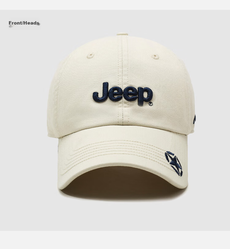JEEP Men's Baseball Cap Four-Season Trendy Versatile Sunshade Hat Unisex Black 28