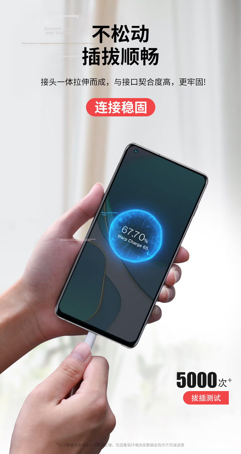 Chaofan Compatible with OnePlus Data Cable, Charging Cable, 150W/160W Fast Charging, for Ace5/5pro/3/3V/3pro/2/2pro/13T/12/11, Dual-Head Type-C Data Cable, 1 Meter 4
