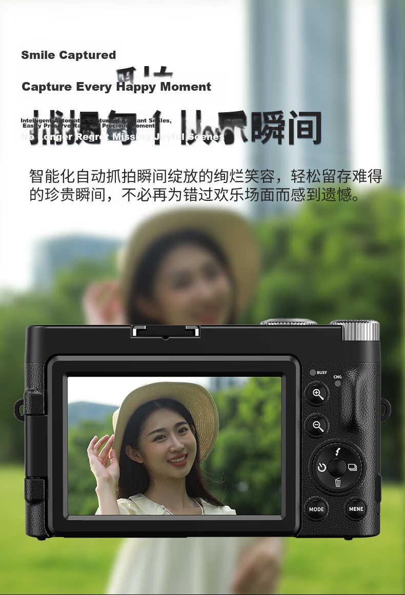 CAIZU C10 Dual-Lens Mirrorless Camera, 4K Recording Vlog Entry-Level Digital Camera, Student Phone Transfer Alternative CCD Camera, 256GB, Birthday And Holiday Gift 15