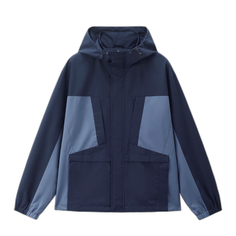 Giordano Men's Spring Windproof Jacket New Water-Repellent Color-Block Multi-Pocket Loose Hooded Coat 01075082