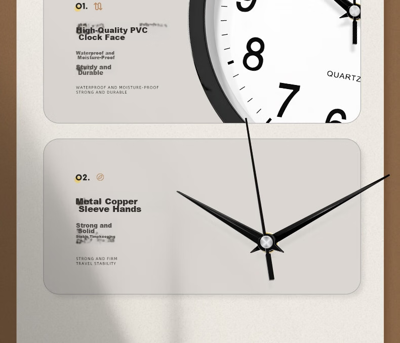 POLARIS Wall Clock Fashion Creative Living Room Silent Simple Quartz Clock 30cm Coffee Wood Color New Year Refresh 20
