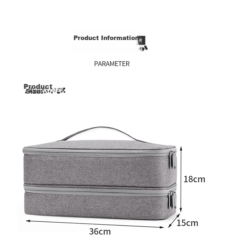 BUBM Compatible with Dyson Hair Dryer Storage Bag Portable Travel Makeup Bag Double-Layer Curling Iron Multifunctional Storage Pouch 14