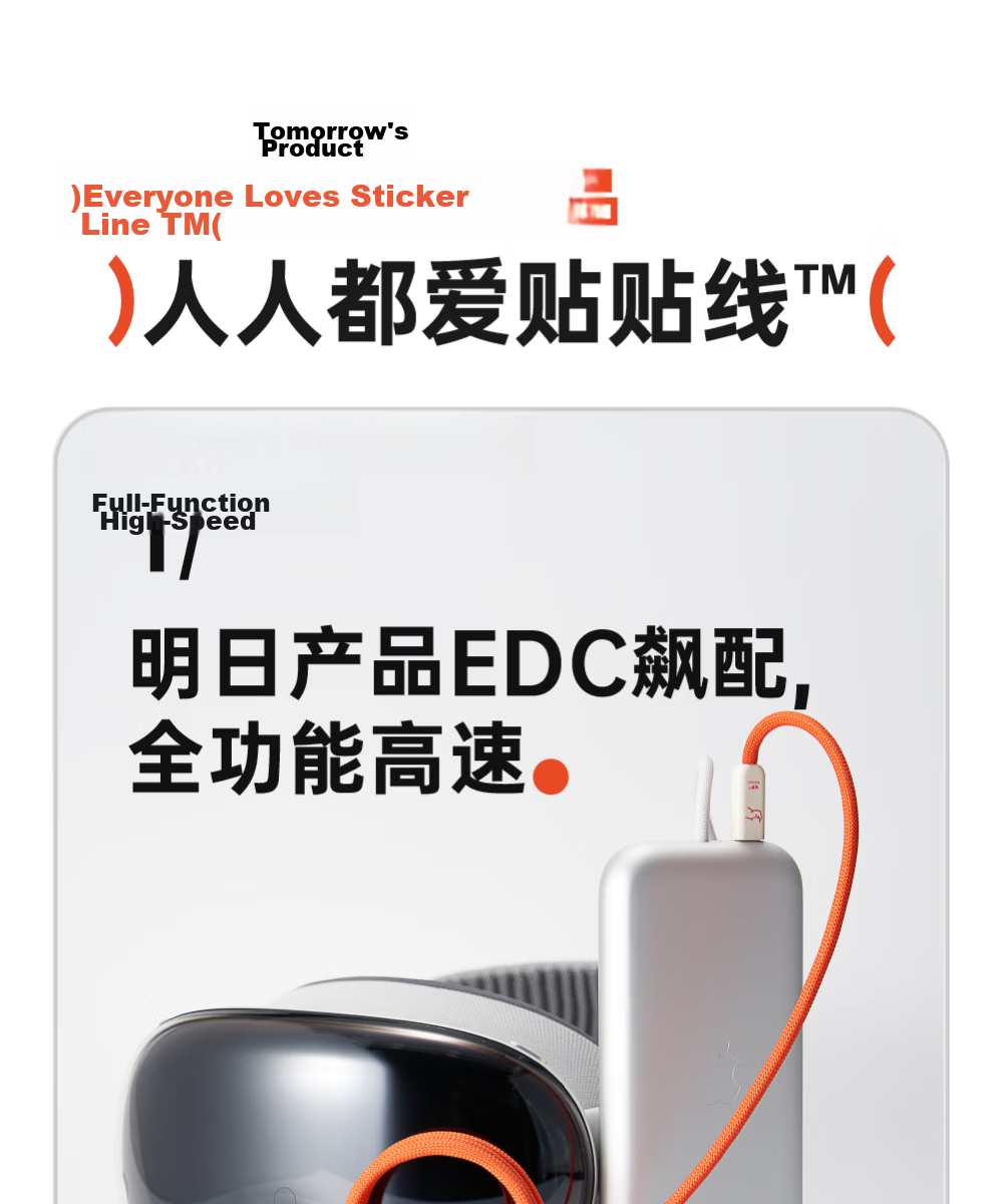 CANDYSIGN Sugar Factory Thunderbolt 4 USB4 Full-Function 240W Fast Charging Type-C Cable for Apple iPhone 17/16 Slim 8K Video Casting Fast Charging Thunderbolt Cable 10