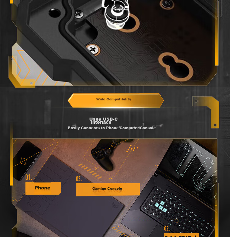 ASUS TUF GAMING Armor 20 M.2 High-Speed Portable SSD Enclosure NVME/SATA IP68 Waterproof Dustproof 1.2m Drop Resistant 20Gbps 7