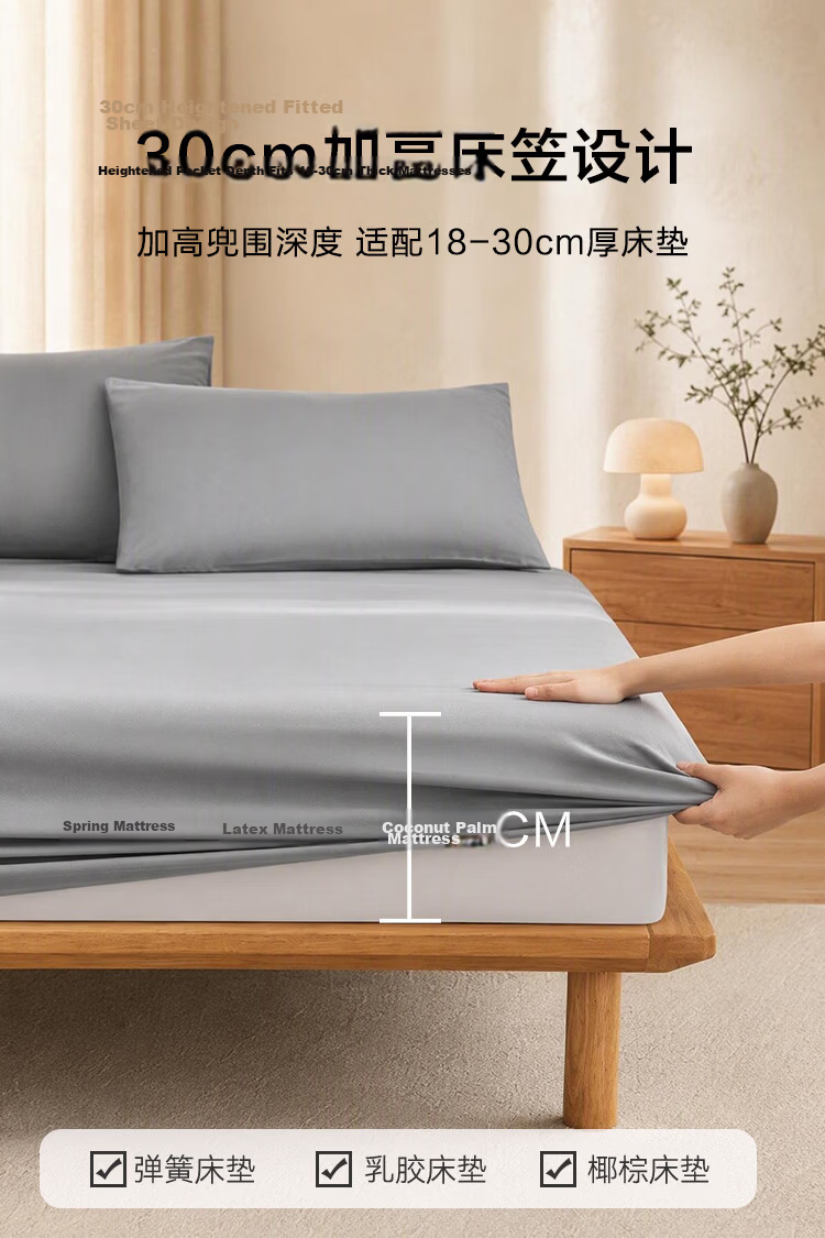 JD Original Qingfeng A-Class Cool Silk Mat, Ice Silk Fitted Sheet Protector, 1.5m Blue 11