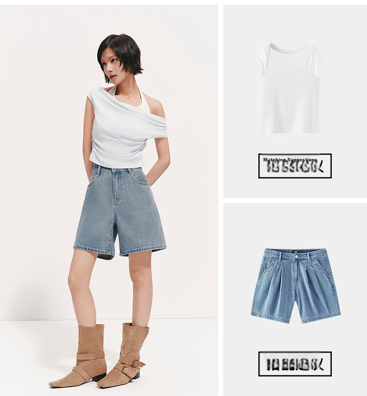 Semir Women's Summer Cool Antibacterial Vintage Slimming A-Line Straight-Leg Jeans 2027 Retro Loose Trendy Shorts 15