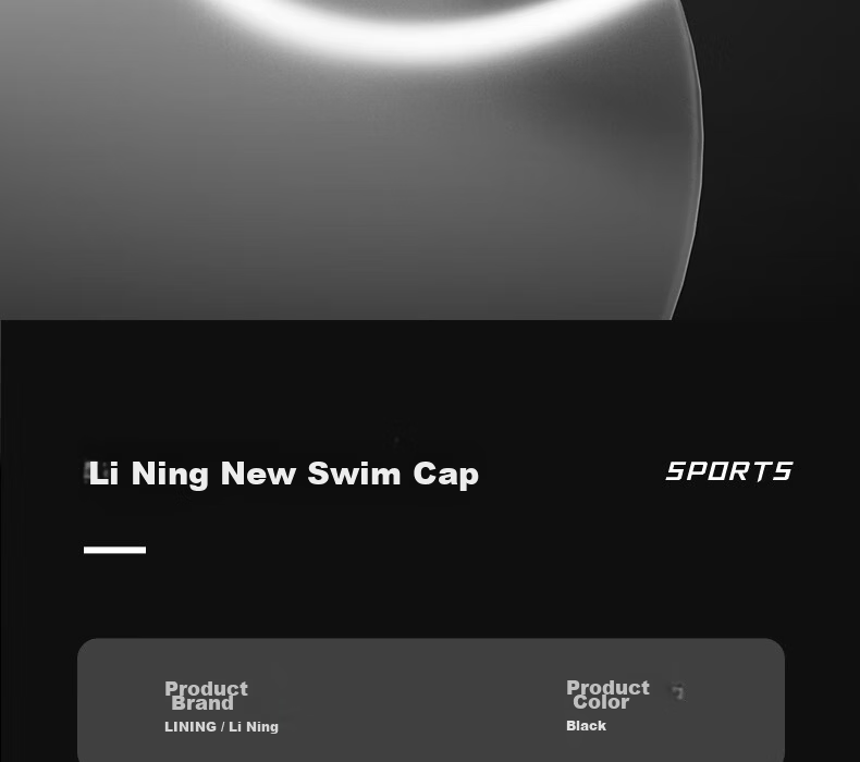 Li-Ning Swim Cap for Men And Women with Long Hair, Comfortable Fabric Swimming Cap, Fashionable Ear Protection, Non-Binding Headband with Printed Design, Swim Cap 6282 Blue 13