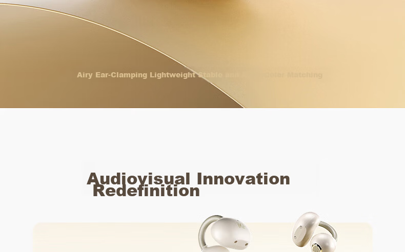 IKF AirClip Bluetooth Earclip Wireless Open Air Conduction Non-In-Ear HiFi Stereo Headphones Fitness Sports Long Battery Life Classic White 17