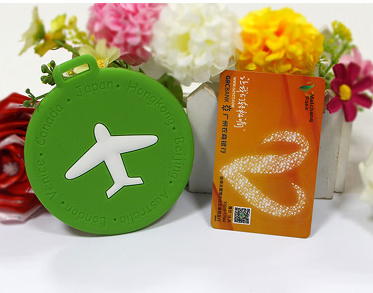 Banzheni Luggage Silicone Strap Tag, Cartoon Carry-On Tag, Luggage Identification Board for Air Travel, Includes Handwritten Information Card, Orange 11