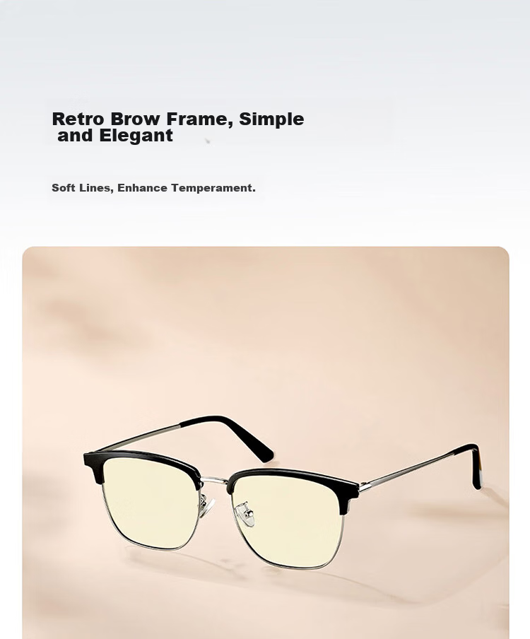 Mijia Xiaomi Blue Light Blocking Glasses Pro Anti-Oil Beta Titanium Radiation Protection Round Frame for Phone and Computer 9