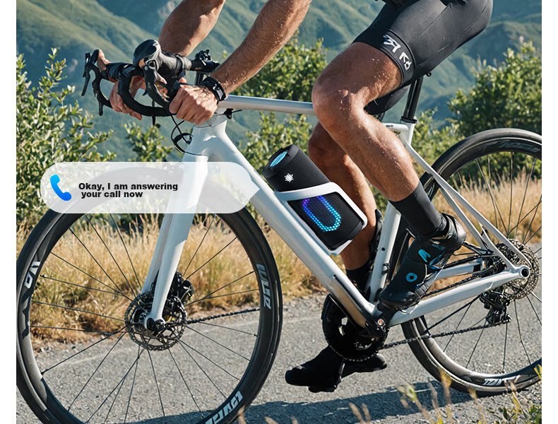 WANYINBA M9 Bluetooth Speaker, 40W High Volume, Deep Bass, Outdoor Waterproof, Camping Portable, Bicycle Riding Car-Mounted, Home Computer High-Quality Speaker, Gray Long Battery Versio 35