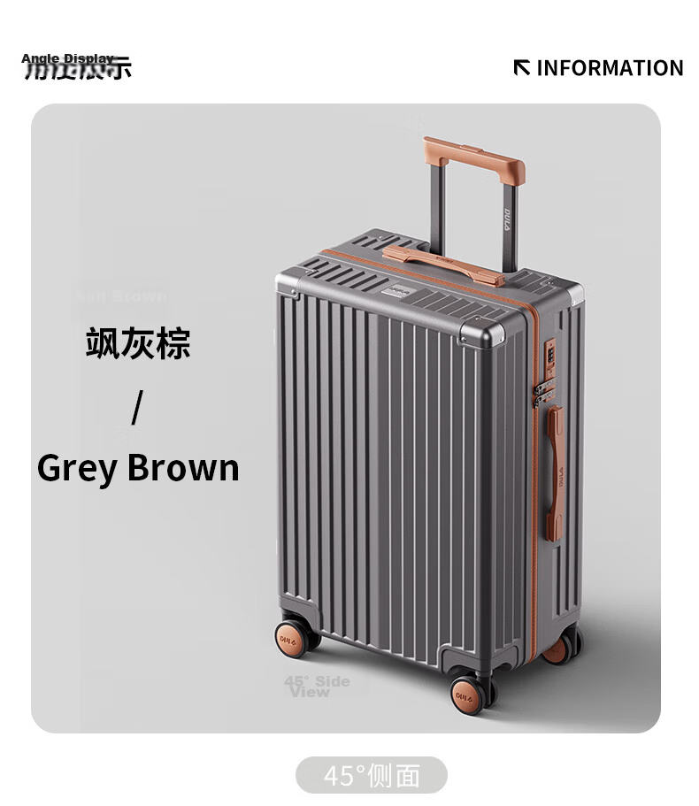 DULA Stylish Luggage with Cup Holder, Multifunctional Suitcase for Men And Women, Travel Case with Password Lock, Space Gray, 24 Inches 25