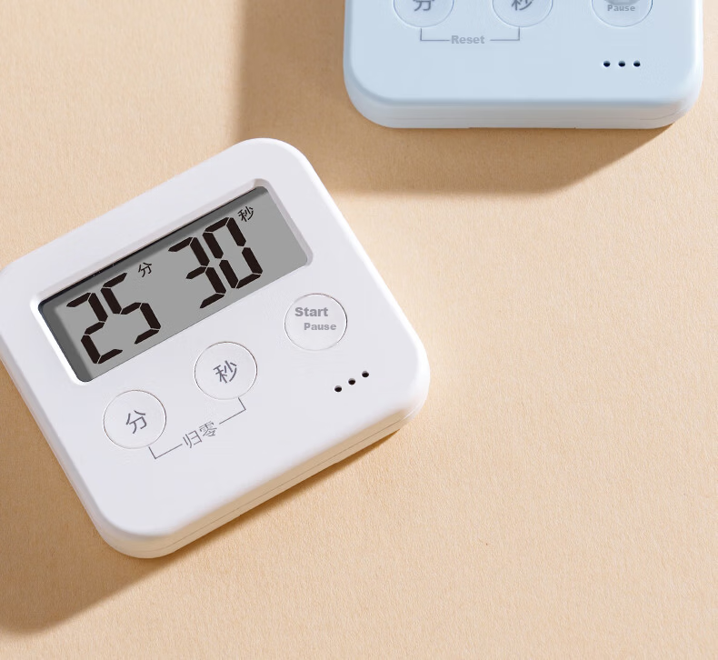 Deli Visual Timer, Student Self-Discipline Time Management Tool, Kitchen Timer, Baking Timer, Children's Birthday Gift, White LE258 8
