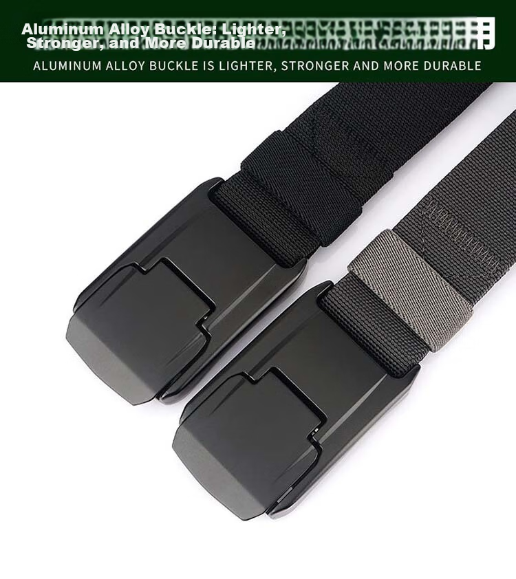 Extreme Tactical Men's Quick-Release Buckle Woven Belt Outdoor Workwear Trendy Canvas Elastic Casual Military Training Waistband 4