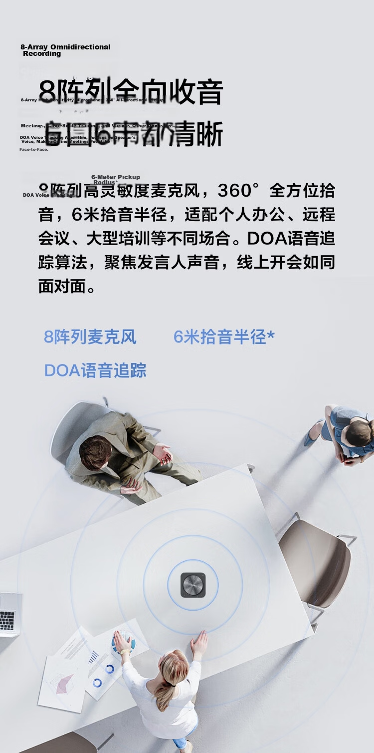 MAXHUB Video Conference Omnidirectional Microphone / 6m Pickup Driver-Free Wireless Bluetooth Speaker / Tencent Meeting Certified / 40㎡ Conference Room Solution BM31S 3
