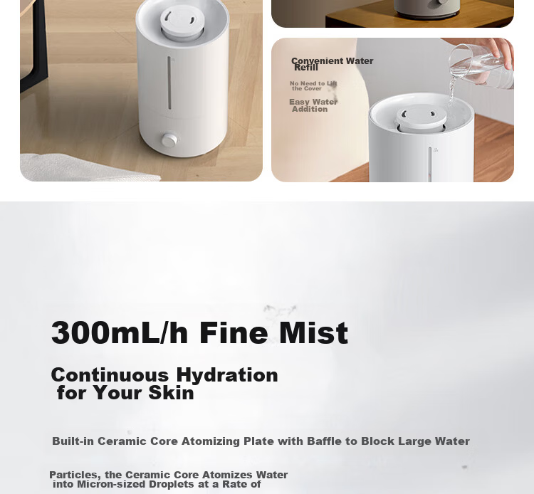 Mijia Xiaomi Humidifier 2 Bedroom Quiet Home Office Desktop Mini Air Humidifier Large Capacity Top-Fill MJJSQ06DY Gift Moisturizer for Women 6