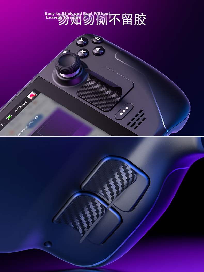 JSAUX Steam Deck OLED Joystick Cap Conductive Touchpad Back Key Sticker Steam Deck Handheld Accessory Grip Anti-Slip Sticker Set 4