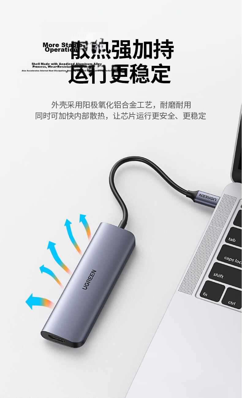 UGREEN Type-C Expansion Dock, USB-C Hub Splitter, Network Cable Adapter, Compatible with IPad Apple 16/17 MacBook Laptops, HDMI Thunderbolt 4 Converter Charger 17