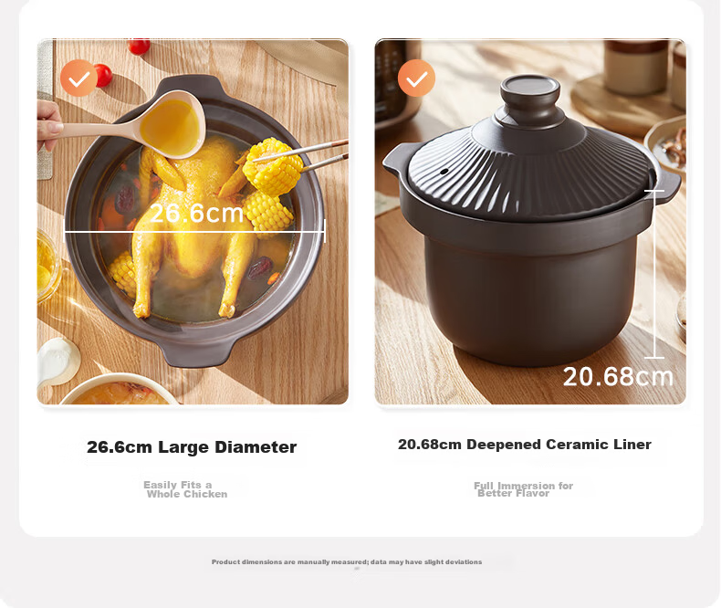 Midea Electric Stew Pot, Ceramic Soup Pot, Purple Clay Stewing Pot, Bird's Nest Stew Pot, Porridge Cooker, Baby Food Pot, 2L Quick Cooking MD-DGE2056 20