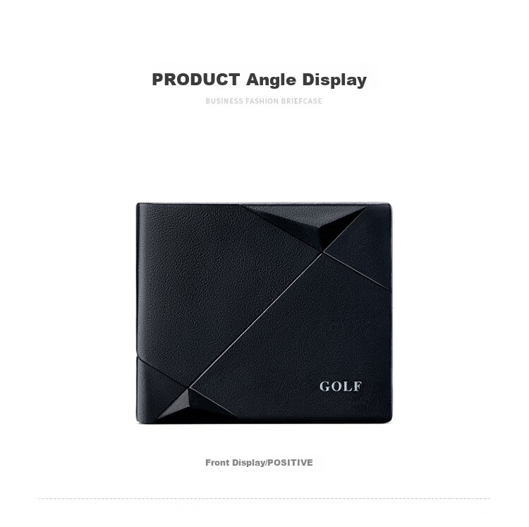 GOLF Men's First Layer Cowhide Horizontal Wallet Multi-Card Short Thin Wallet Gift Box Set for Boyfriend 18