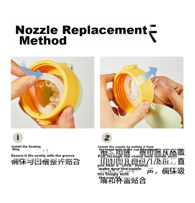 Lock&Lock Children's Day Kindergarten Water Bottle 3-6 Years Direct Drinking Straw Cup Student School Drinking Bottle 500ml 12
