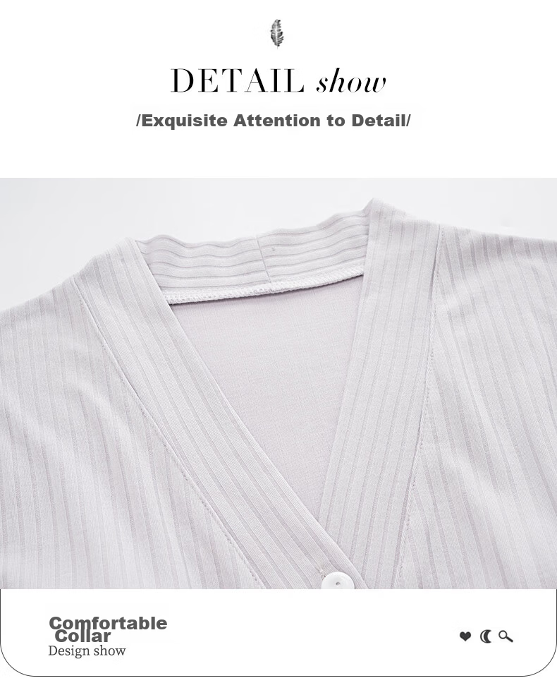 Xueqiman Women's Padded Maternity Nursing Homewear Postpartum Confinement Spring Summer Thin Long Sleeve Pajamas Suitable for Outside Wear 12
