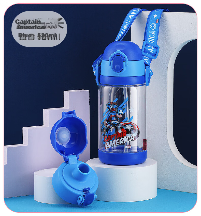 Disney Kids Summer Straw Cup Primary School Direct Drinking Anti-Fall Water Bottle Kindergarten Baby Water Cup 21