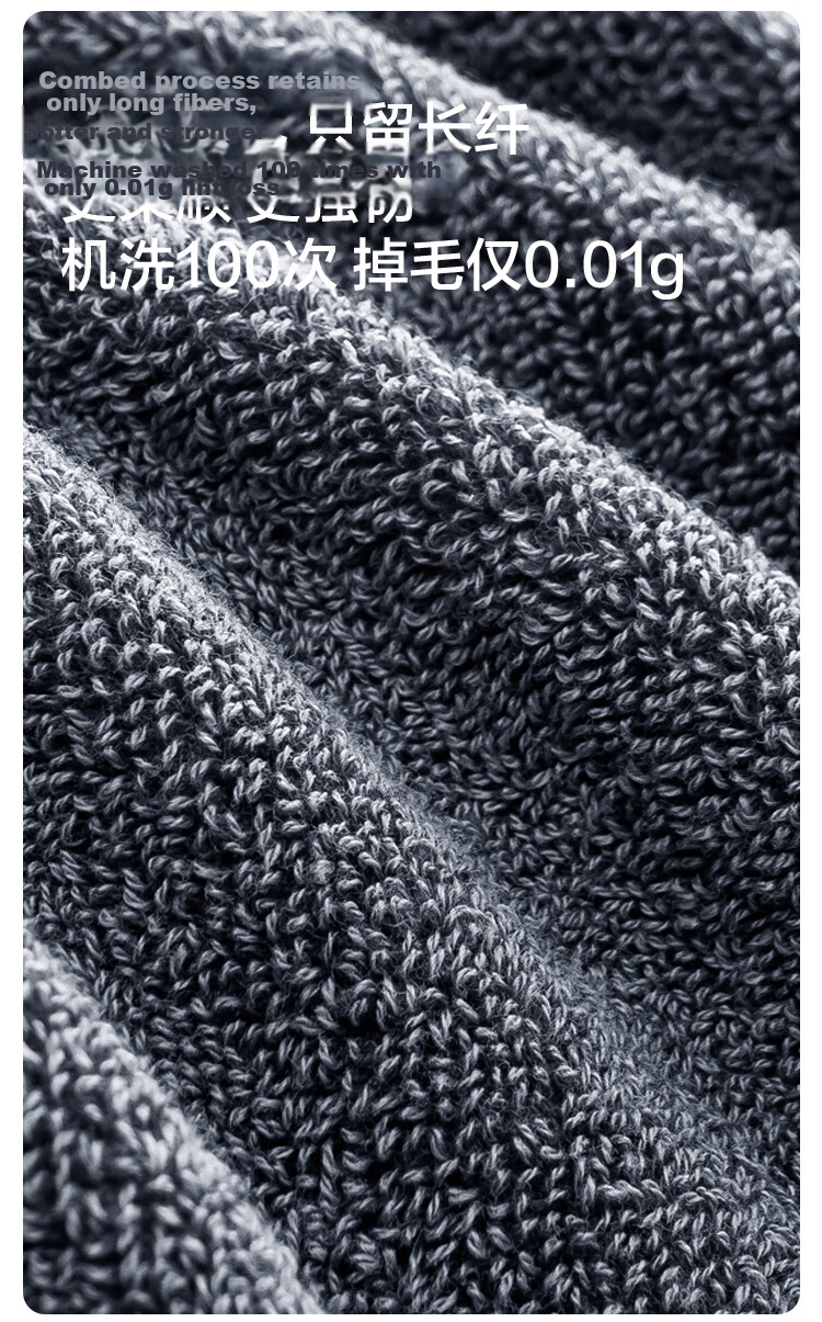 JDJZ 400g Extra Soft Cotton CP Bath Towel A Class Extra Large Thick Absorbent Unisex Bath Towel Grey Blue 10