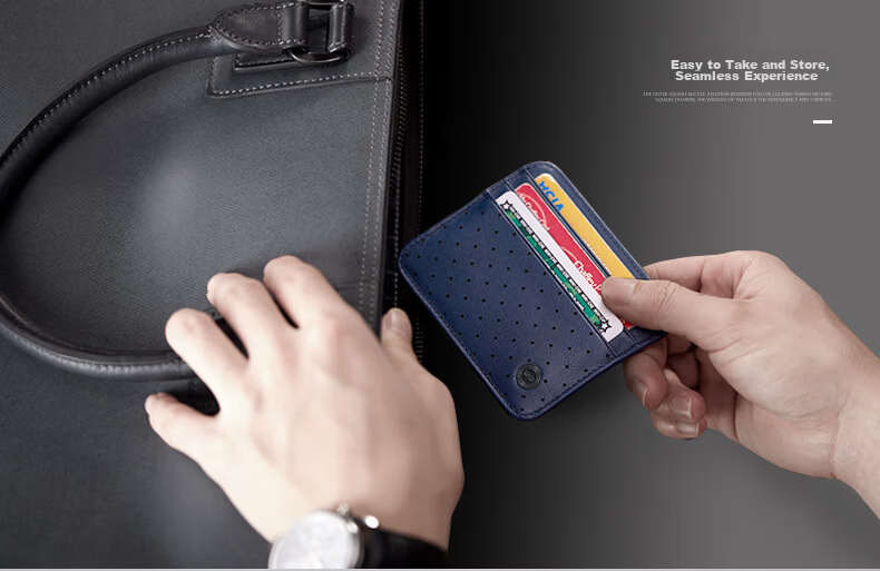 BVP Men's Card Holder, Unisex Slim Style with Multiple Card Slots, Top-Grain Leather, Bank Card Case, Business Card Holder, Birthday Gift 6