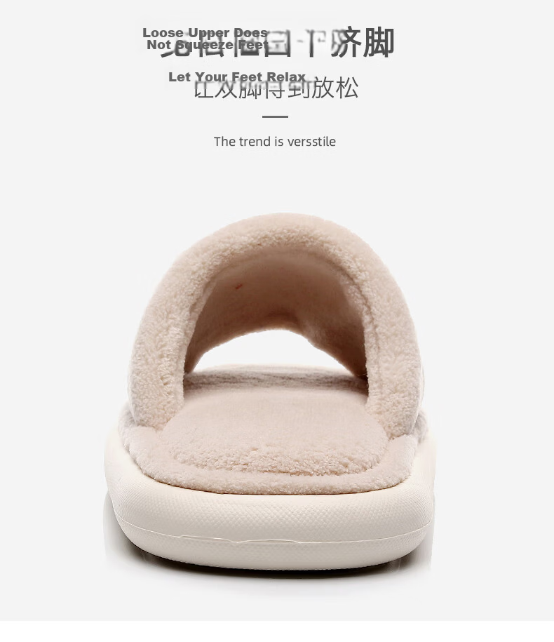 GUOLUOFEI Japanese-Style Wooden Floor Opening Cotton Slippers for Women, Soft-Soled for Men, Home Use All Seasons Couples, Gray, Size 42-43 4