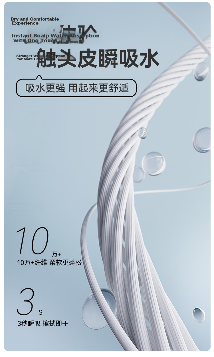 Sanli 7A Antibacterial Bubble Drying Cap for Women, Thickened, Highly Absorbent, Quick-Drying, Hair-Covering 5
