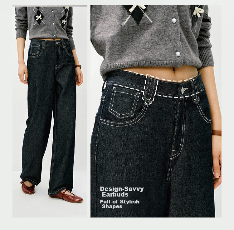 Semir Senrou Jeans | Women's Autumn Trendy Leg-Lengthening Pants, Loose Wide-Leg Trousers, Comfortable Slimming Jeans 18