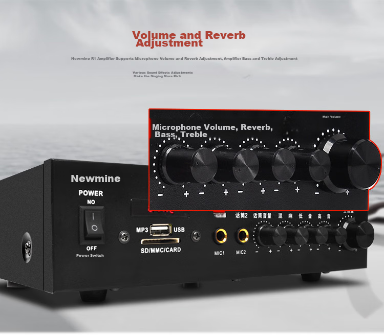 Newmine D16 Constant Voltage Amplifier, Ceiling Speaker System, Background Music Public Address System, Broadcasting Speaker Amplifier 7