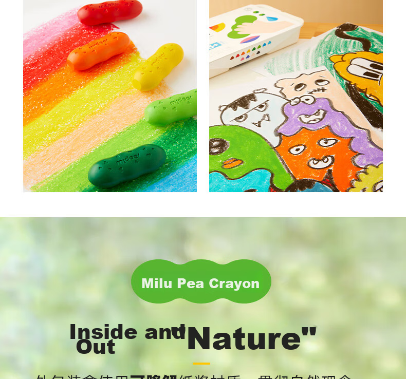 MiDeer Art Drawing Oil Pastels, Clean Hands, Children's Student Pencils, Colorful Sticks, Smooth Quick-Drying, Replaceable Refill, Crayons, Colorful Bucket, 24 Colors, Children's Art Education Tools 18