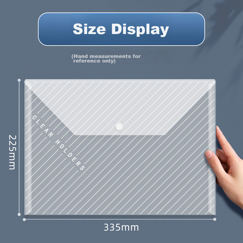 XinshiDa A4 Transparent Snap Button Document Bag Thickened Waterproof Large Capacity Student Exam Office Study Material Storage 30-Pack Polypropylene School Stationery 9
