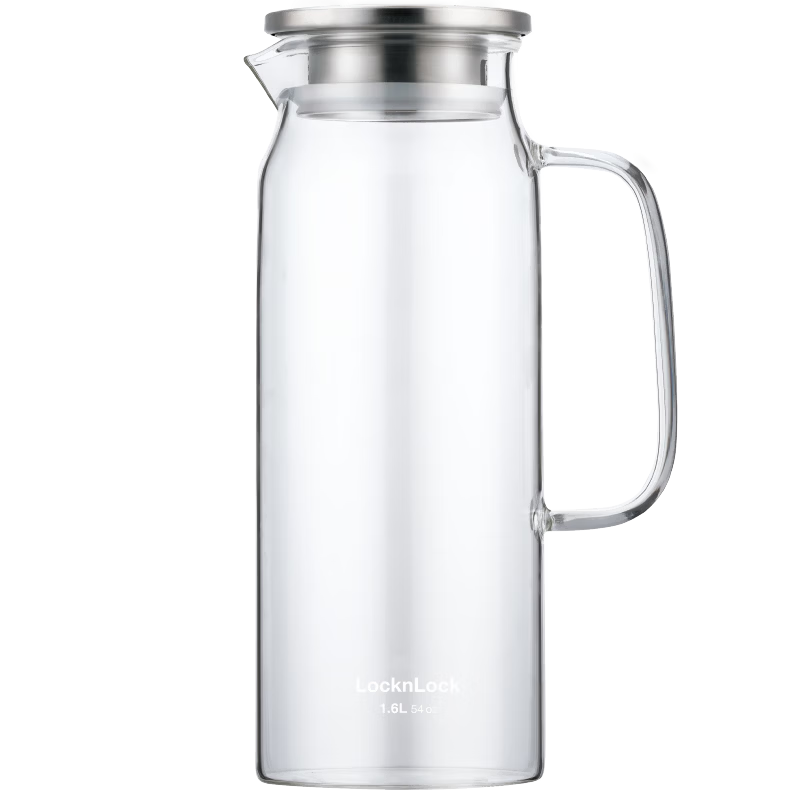 LOCK&LOCK Heat-Resistant Glass Water Pitcher 1.6L Large Capacity Tea Lemon Fruit Infuser Jug for Home Use