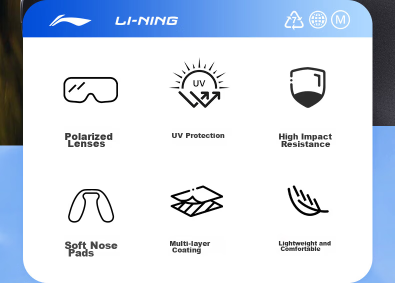 Li-Ning Cycling Glasses, Day And Night Use, for Men And Women, with Prescription Lenses, Suitable for Road Bikes, Windproof, Sandproof, Anti-Glare, Cycling Sunglasses 2