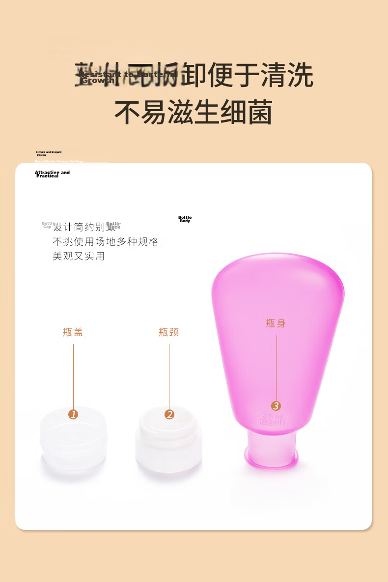 40,000km Travel Portable Shampoo and Body Wash Refillable Press Bottle Toiletry Travel Dispenser Bottle 7